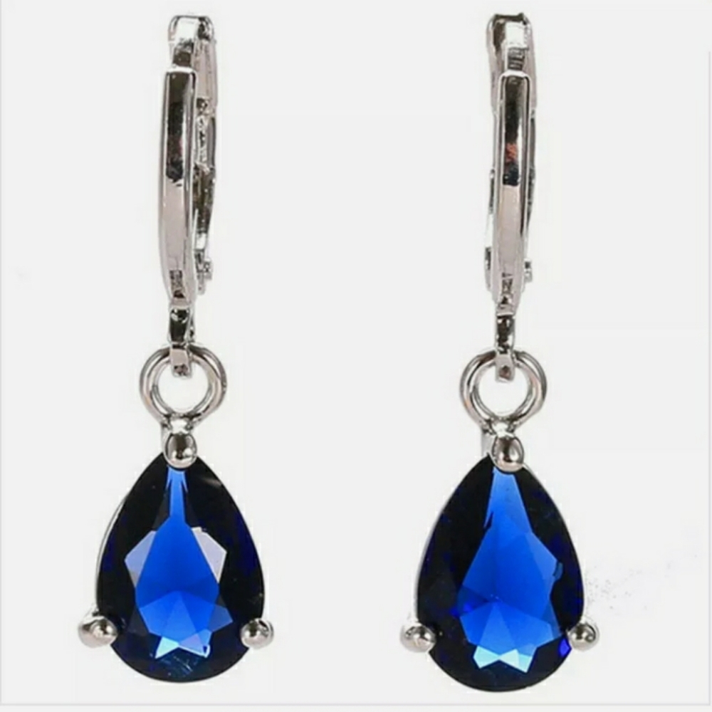 New Earrings  Blue Gems/ Stones